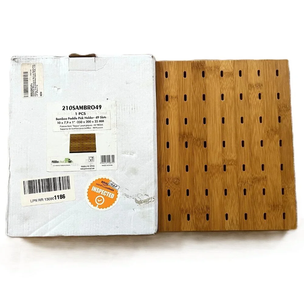 PacknWood 49 Holes Thick Bamboo Paddle Pick Holder 210SAMBRO49